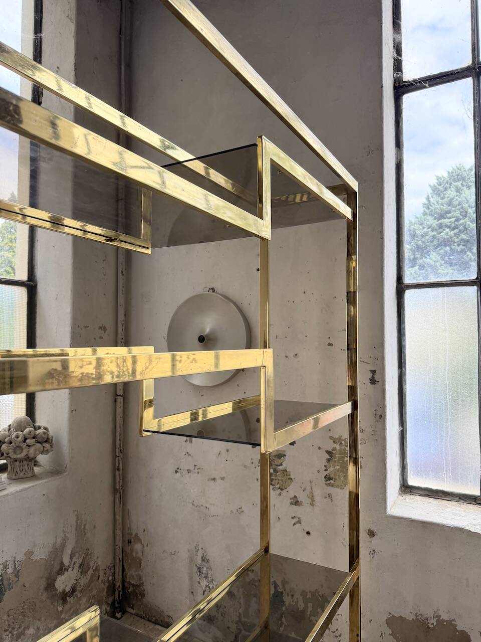 Brass shelf 1970 Belgo Chrom regency