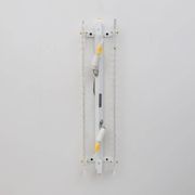 Pair of Art Deco Style Brass and Textured Murano Glass Sconces