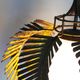 Gilt palm leaf and opaline glass pendant light by Hans Kögl