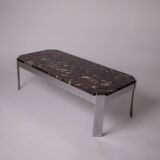 c. 1980 - Coffee table in Breccia marble and chrome - France