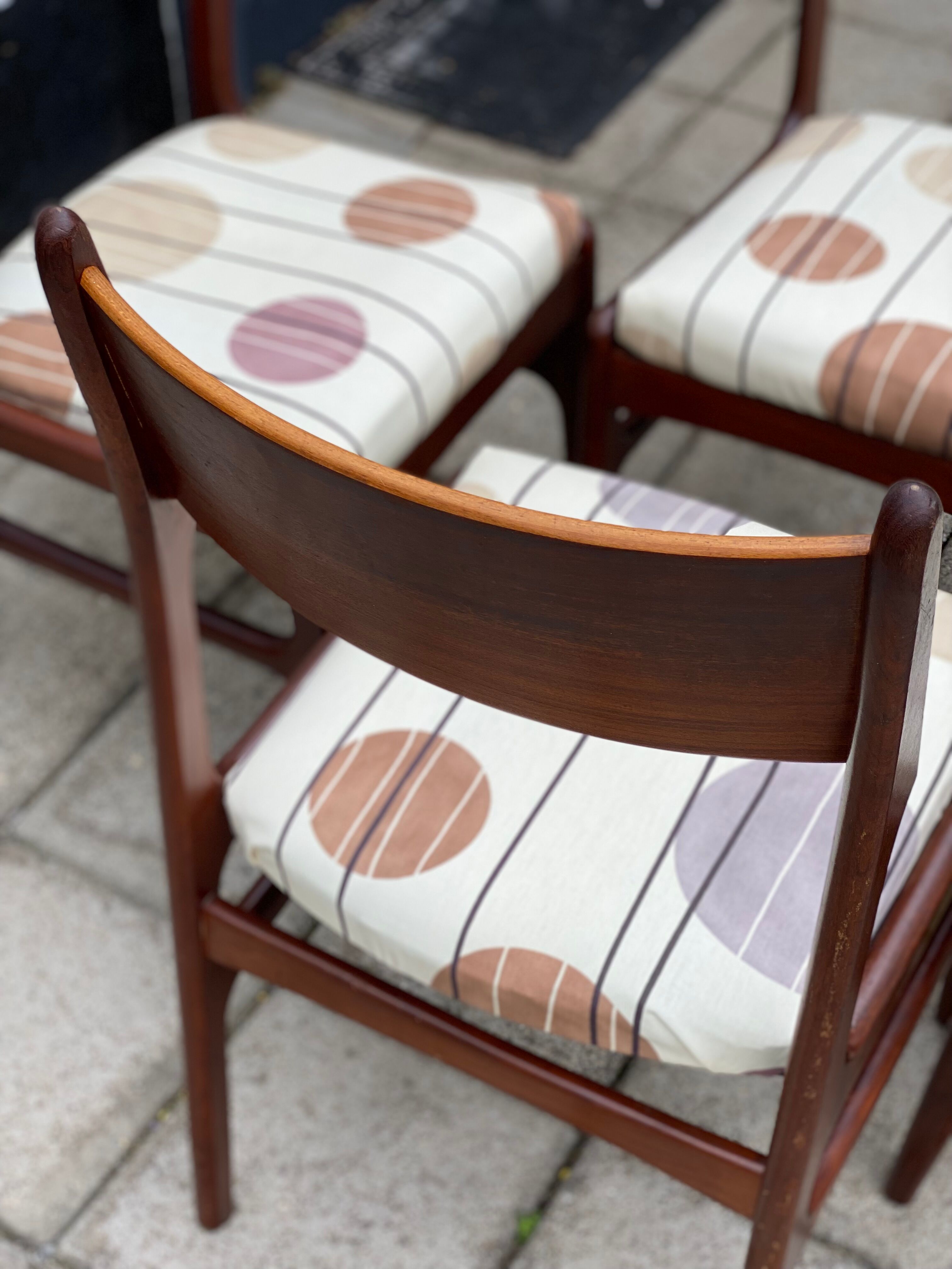 Set of 4 Vintage Teak Scandinavian Style Chairs