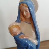 Statue vierge Faience Desvres Fourmaintraux H 28 cm