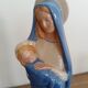 Virgin statue Faience Desvres Fourmaintraux H 28 cm