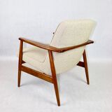 Beige boucle GFM63 lounge chair by J. Kedziorek, 1970s
