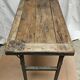 Table pliante d'atelier en teck et fer forgé