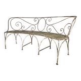 Beautiful curved garden bench from the late 19th century in iron.