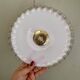 Vintage lampshade pendant light in white opaline