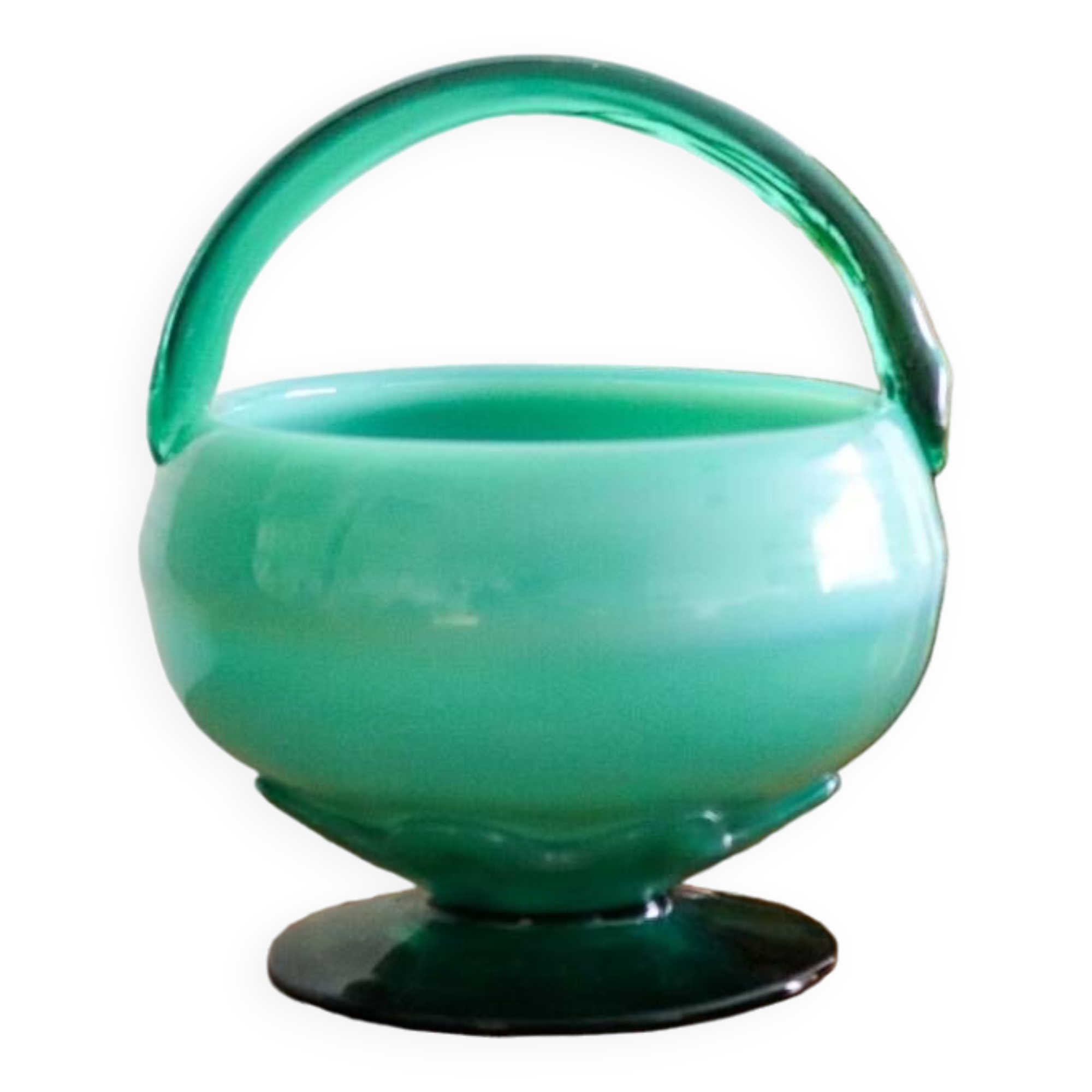 Empty pocket basket in two-tone murano glass