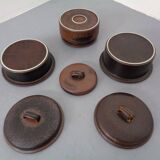 Finnish Ruska Soup Bowls with Lids by Ulla Procope for Arabia, Set of 3, 1960s, Set of 3