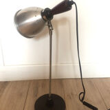1960/70 wood and brushed metal desk lamp