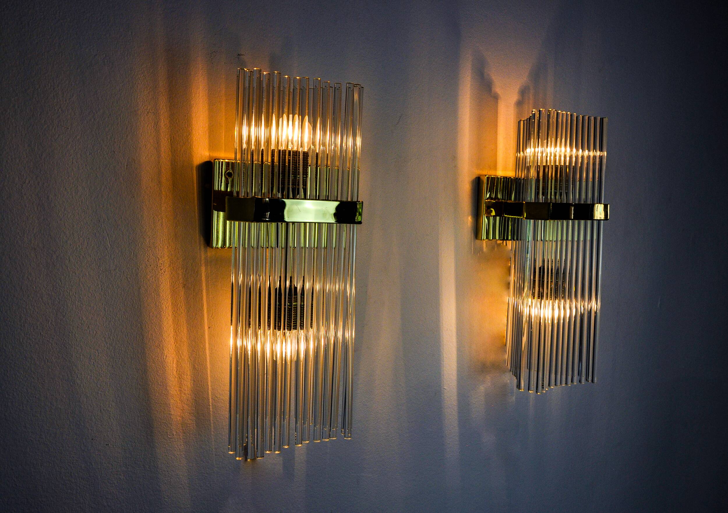 Paire d'appliques de la maison Sciolari pour Lightolier, Italie, 1970