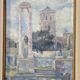 Old painting - Arles - Saint Trophime Cathedral - facade of the thermal baths