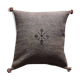 Moroccan brown cushion with cotton pompom