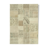 Hand-knotted anatolian contemporary 171 cm x 242 cm beige patchwork carpet