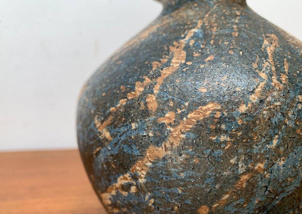 Brutalist vase from the Mid-Century Pottery Studio by Gerhard Liebenthron, Germany, 1970s.
