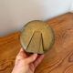 Round mirror in gilded enamelled ceramic with inlay