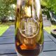 Vintage vase in blown Art glass, Creative design, amber color