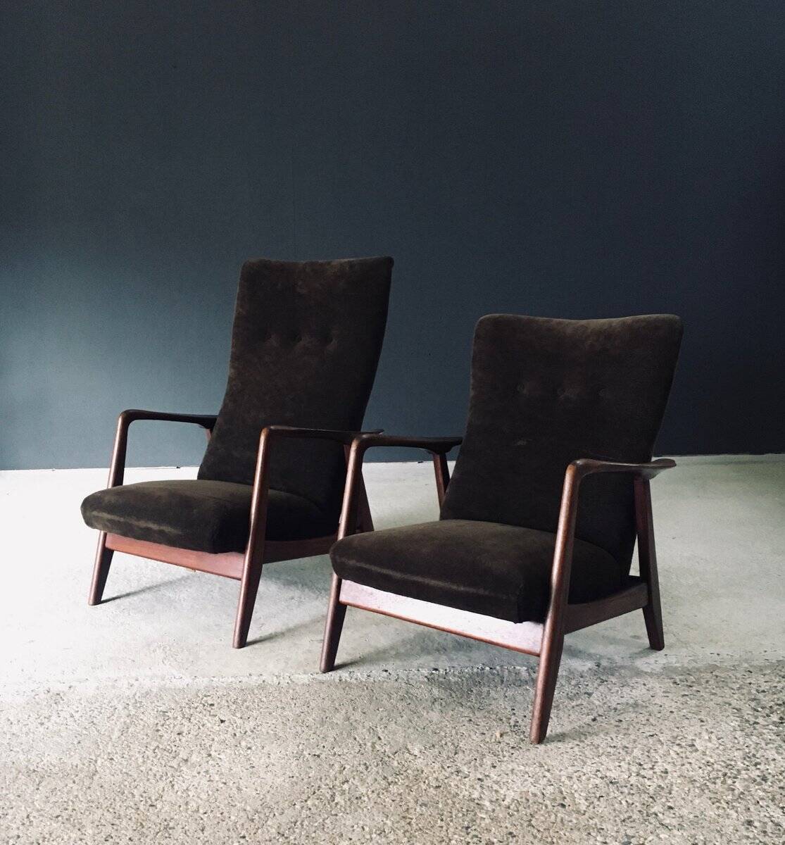 Rock Siësta Lounge Chairs by A. Relling and T. Bekken for Arnestad Bruk, Norway, 1957, Set of 2