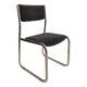 Chaise chromée tissu gris, Italie années 70