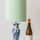 Royal Delft Blue, White, and Green Chinoiserie Bird Table Lamp, 1979