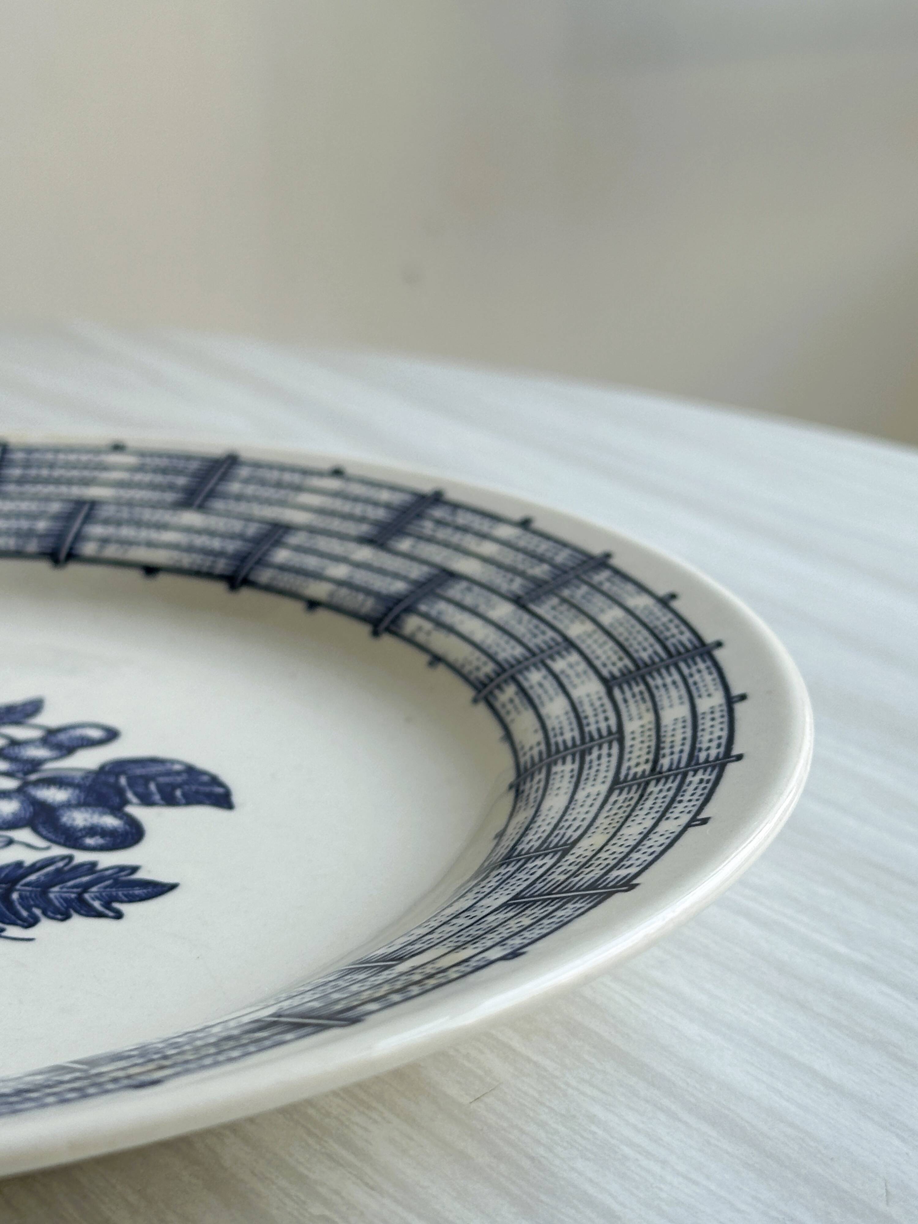 Vintage porcelain plate with fruit pattern