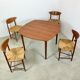Extendable table by Gustav Bahus with 4 chairs by Peter Hvidt