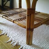 Coffee table in rattan and bamboo