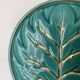 Turquoise and gold leaf slip trivet