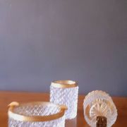 1950s Baccarat crystal and gold-plated metal smoker's kit