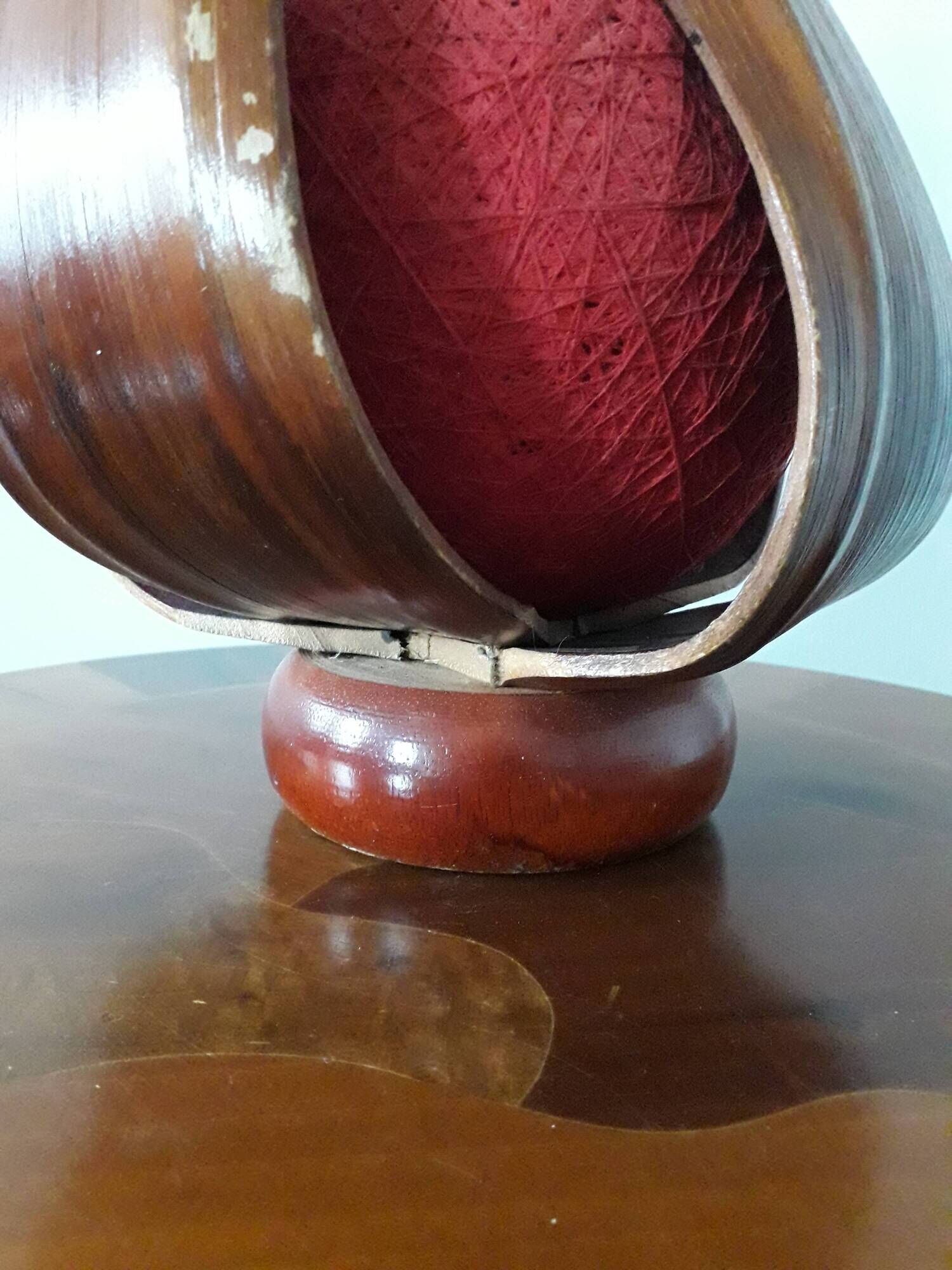 Lampe à poser vintage - écorce de palmier - 1980-90