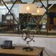 Neoclassical astrolabe lamp by Jean-Pierre Ryckaert 1960s