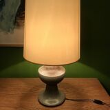 Brutalist table lamp in pyrite stone