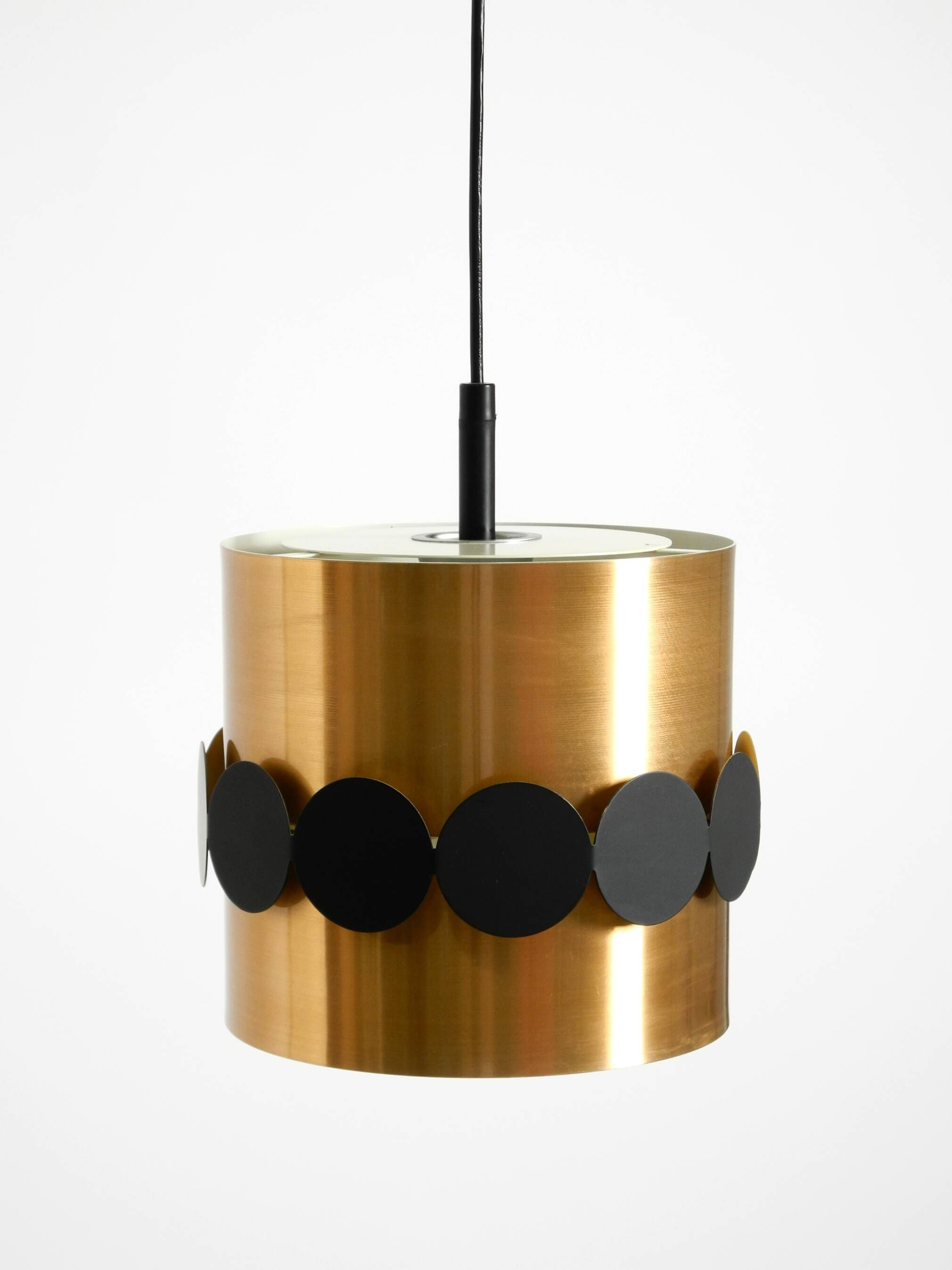 1960s Space Age pendant lamp by Doria, made of copper-anodized aluminum