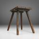 Industrial wooden French painters stool with rich patina from the 1930s