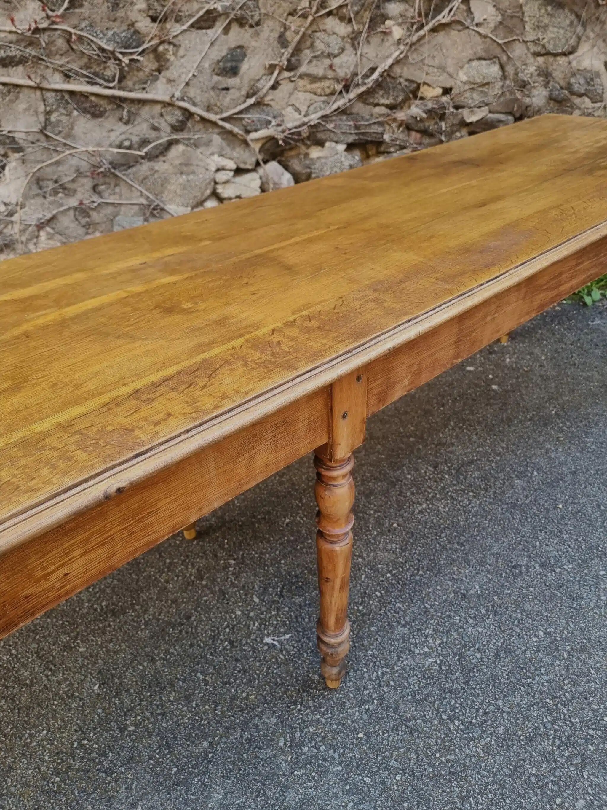 XXL antique French dining table, refectory/farm table, seating up to 14, circa 1880–1900.