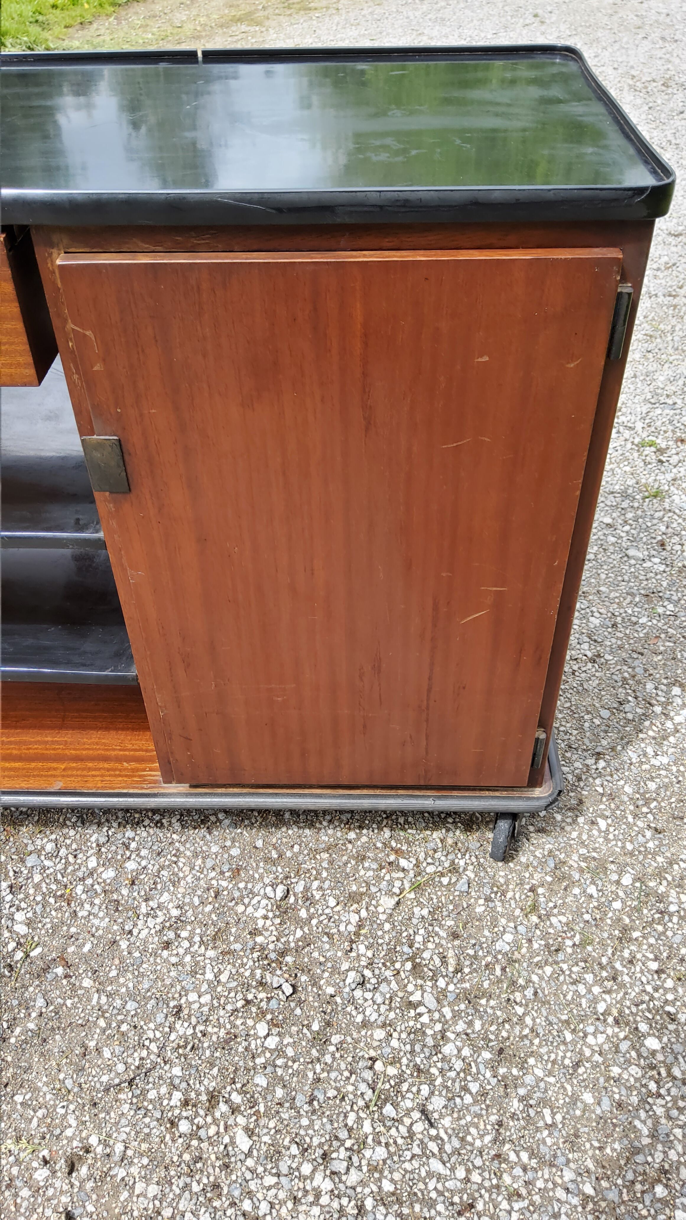 1960s roller service in mahogany and formica fournier paris