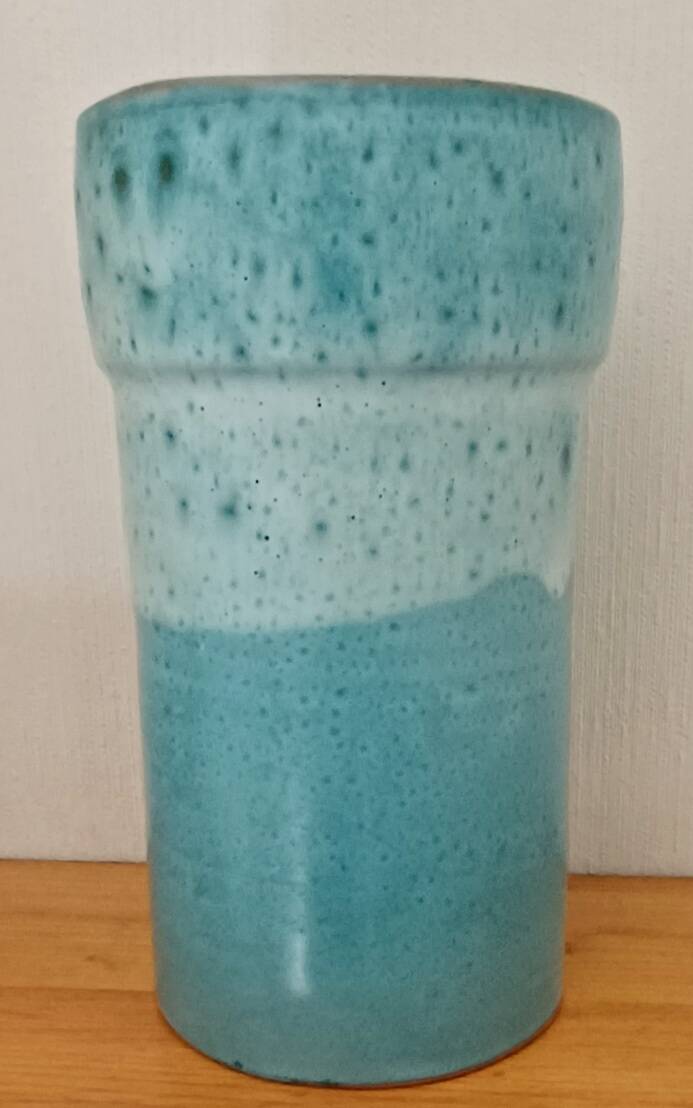Blue ceramic vase. 60s