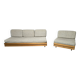 Sofa - daybed and armchair by Maison Regain 60/70 in vintage elm