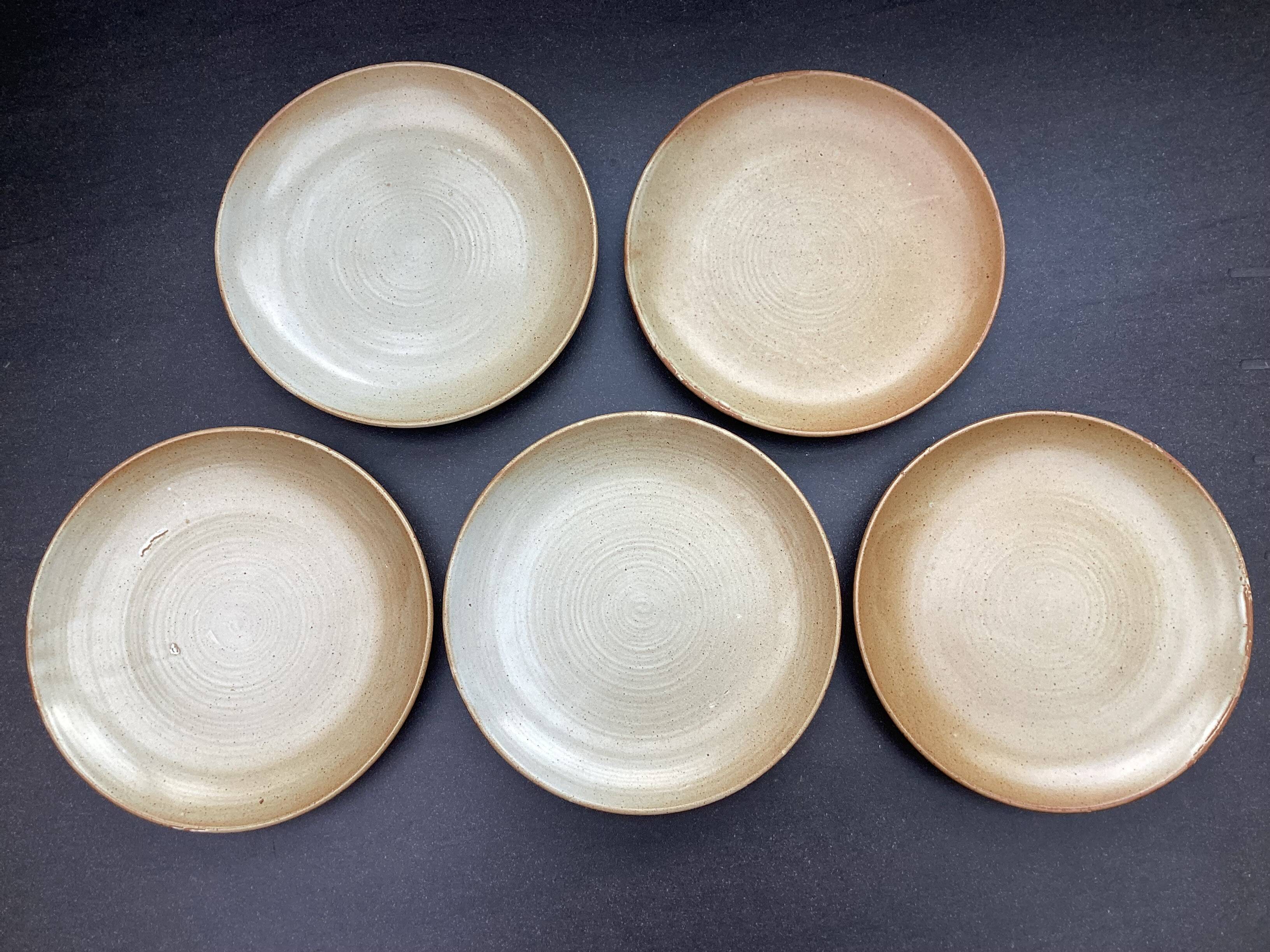5 Village CNP stoneware dessert plates