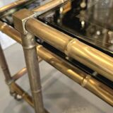 Coffee table and nesting tables Bamboo model - Bronze Italy 1970