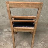 Vintage wooden and navy chair