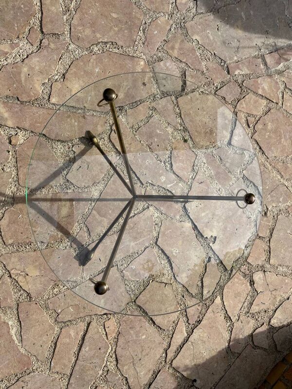 Table basse en laiton style  Maison Jansen France