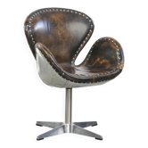 Chaise de bureau/côté Aviateur en cuir de vachette vintage Timothy Oulton Devon Spitfire