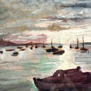 Marine of Brittany, M. Tassart, oil on cardboard 1964