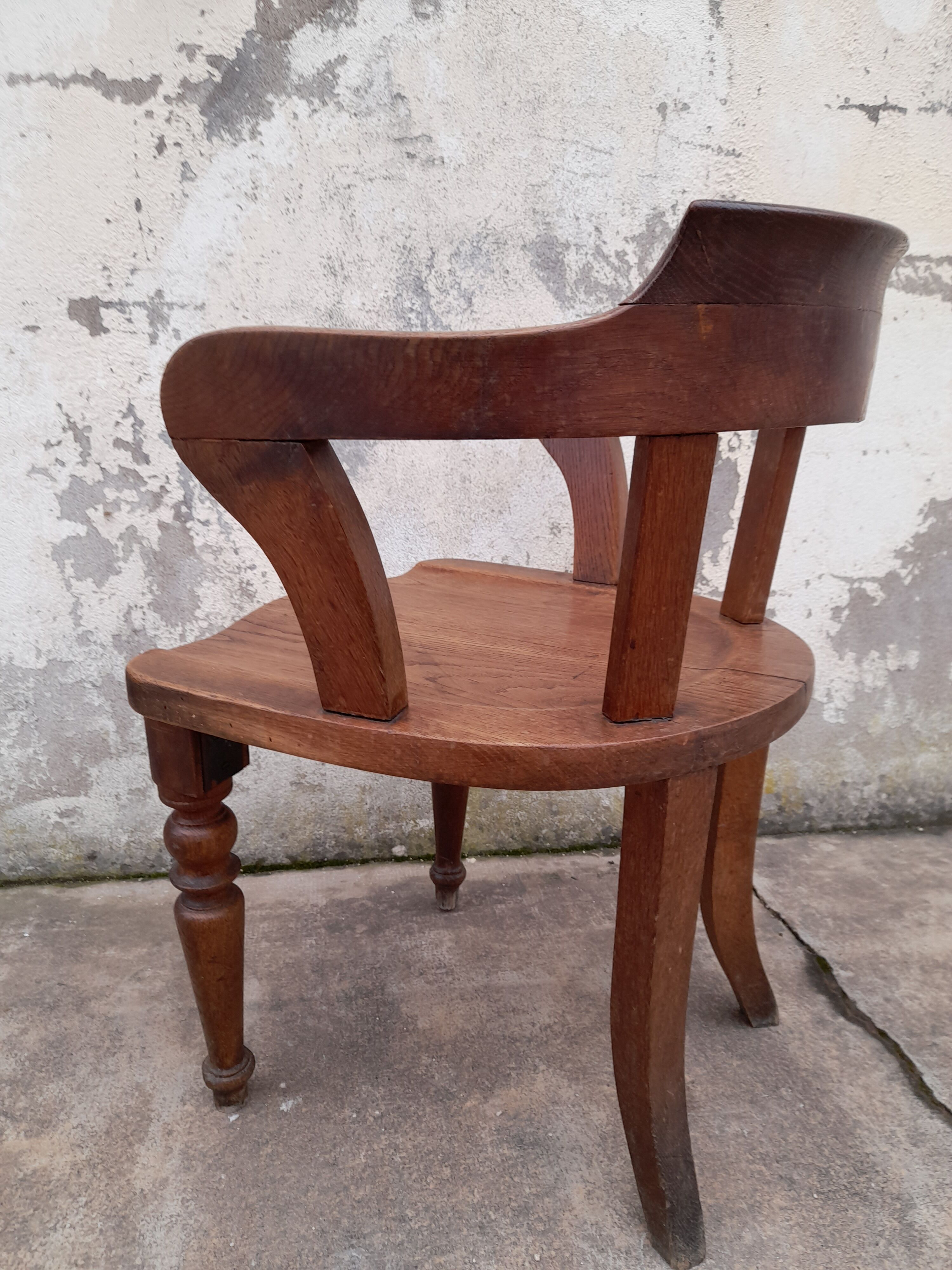 Louis Philippe oak desk chair 1900