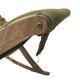 Ancien Repose Pied A Bascule Tissu Vert Et Bois Vintage Déco