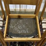 Set of 4 English chairs from the 70s in blond oak.