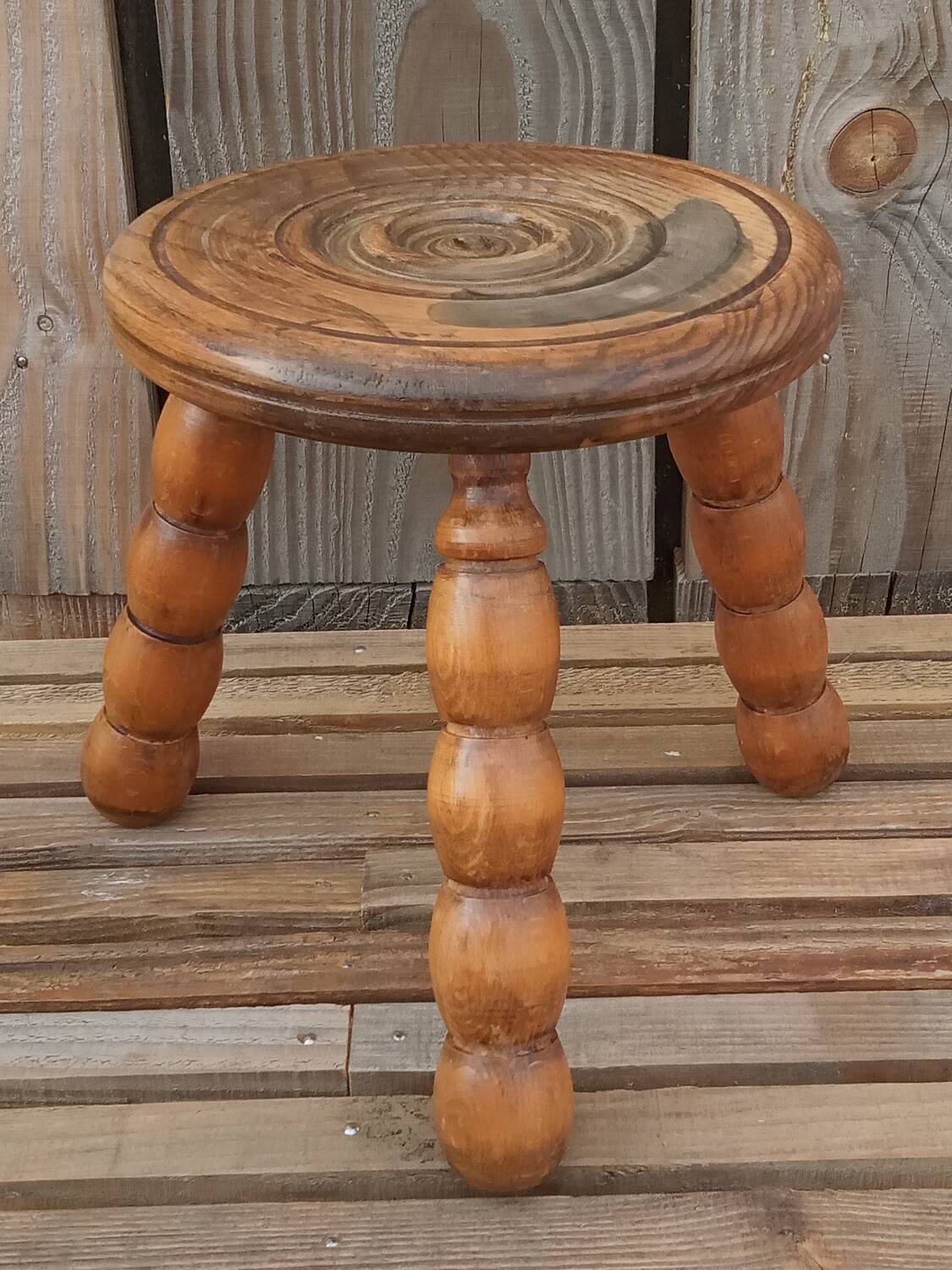 Oak tripod stool