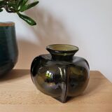 Round smoked glass vase