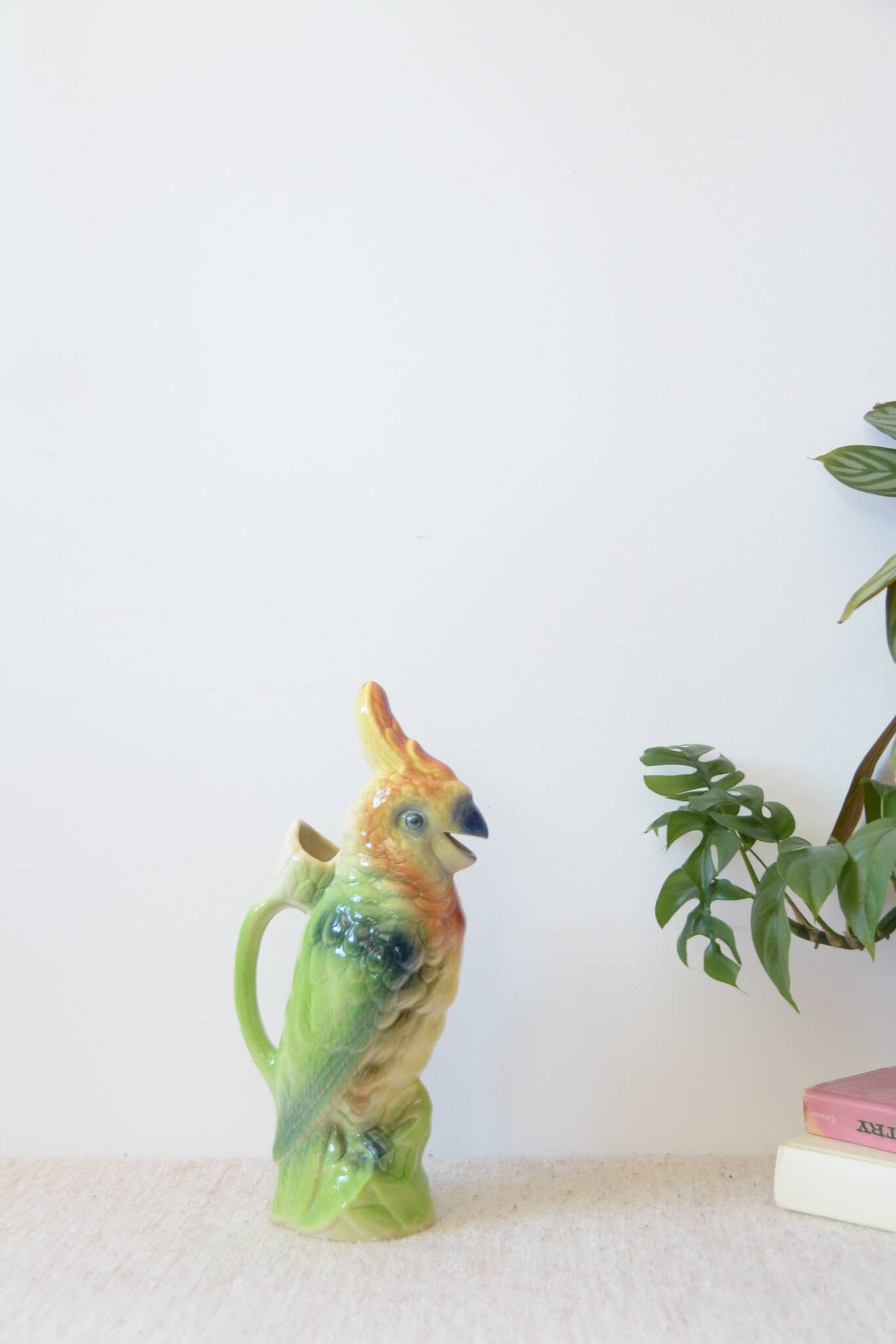 Parrot carafe in earthenware